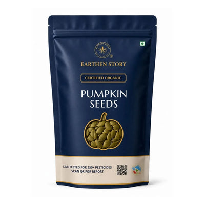 Earthen Story Organic Pumpkin Seeds - front of pack