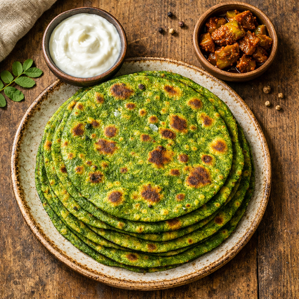 Finished moringa parathas on plate