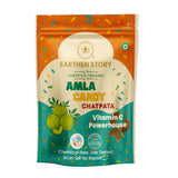 Earthen Story Certified Organic Amla Candy Chatpata pouch with Vitamin C Powerhouse branding