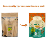 Earthen Story Certified Organic Amla Candy Chatpata in new colorful pouch packaging, vitamin C rich immunity booster