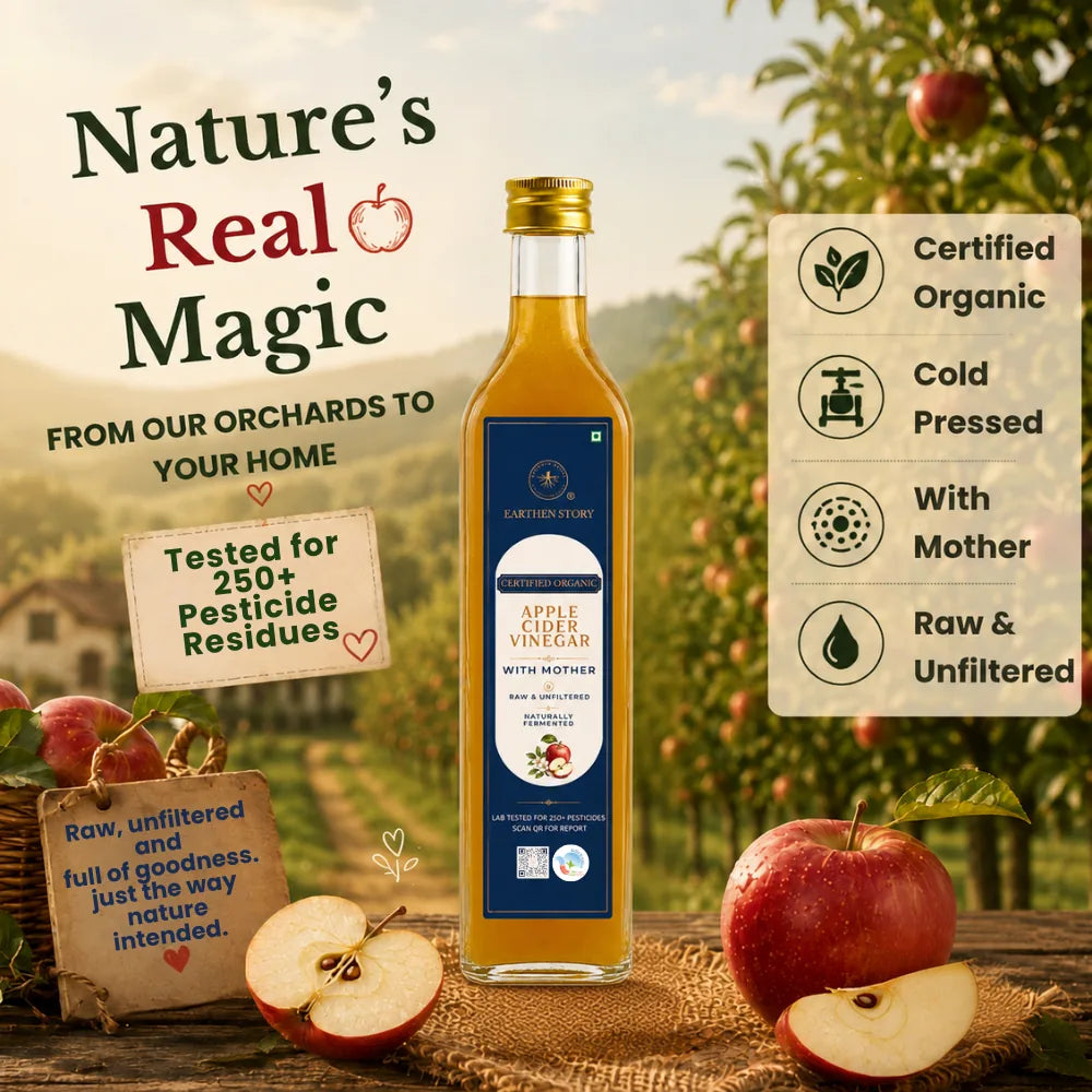 Earthen Story Organic Apple Cider Vinegar 500 ml - certifications and lab testing