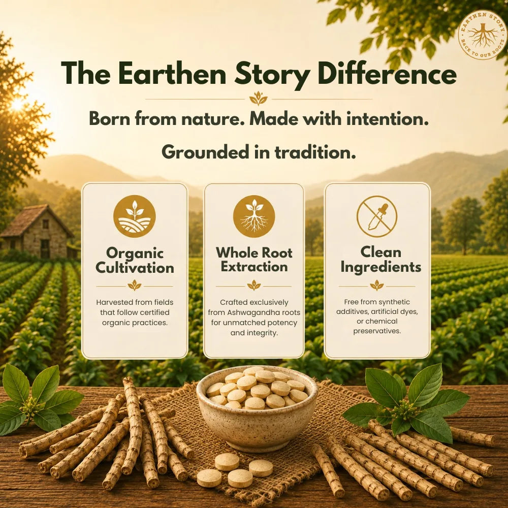 Earthen Story Organic Ashwagandha Tablets 120 Tablets - how to use