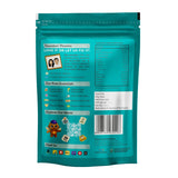 Earthen Story organic basil seeds resealable pouch back with ingredients, nutrition facts, and brand information