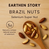 Brazil nuts with selenium (Se) symbol and text highlighting them as nature's richest natural source of selenium