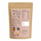 Earthen Story organic California prunes pouch back label showing ingredients, nutrition facts, and brand information