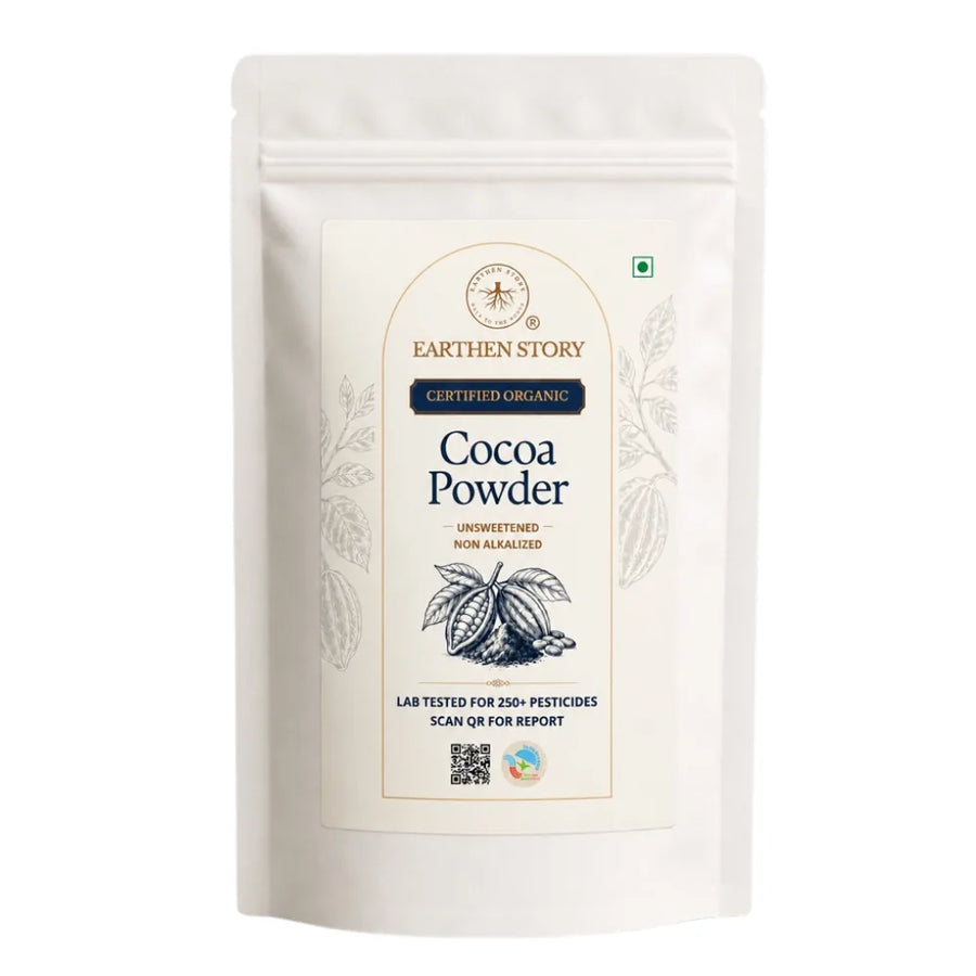 Earthen Story Organic Cocoa Powder 200 g - front of pack