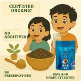Earthen Story certified organic flax seeds with no additives, preservatives, raw and unadulterated - product benefits banner