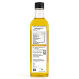 Earthen Story organic cold pressed groundnut oil bottle back label showing nutrition facts and product information