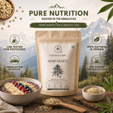 Earthen Story Hemp Hearts 150g pouch with Himalayan sourced lab tested pesticide free callouts