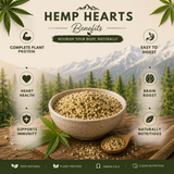 Hemp hearts benefits showing plant protein omega fats digestion immunity and clean nutrition