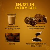 Kalmi Dates product uses: smoothies, energy balls, baking, and natural sweetener for meals