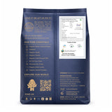 Earthen Story Organic Khapli Wheat Flour back of pouch showing nutritional information, certifications, and product details