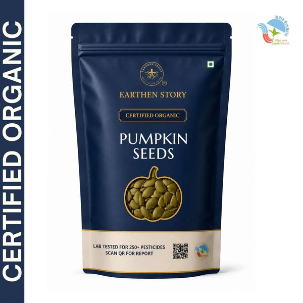 Earthen Story Organic Pumpkin Seeds - front of pack