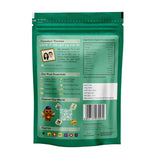 Earthen Story organic pumpkin seeds pouch back with nutrition facts, ingredients, and brand information
