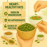 Earthen Story organic pumpkin seeds benefits: heart-healthy fats, magnesium-rich, protein source, antioxidants