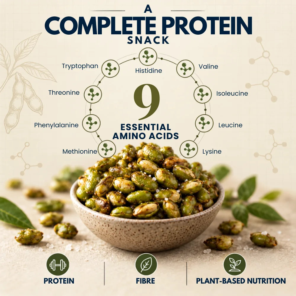 Earthen Story Roasted & Salted Edamame Seeds - key benefits