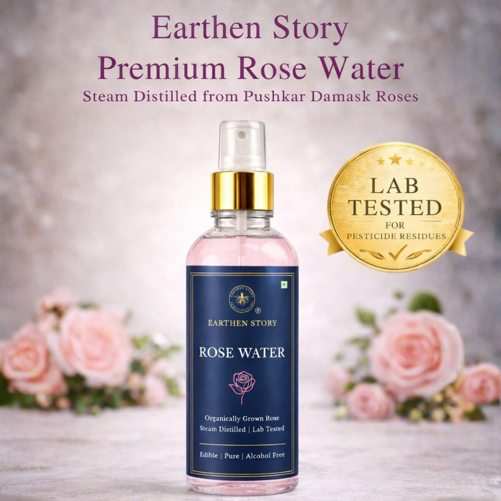 Earthen Story Premium Rose Water lab tested for pesticide residues