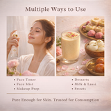 Rose Water multiple uses for face toner face mist desserts milk lassi and sweets