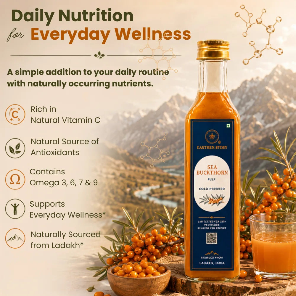 Earthen Story Organic Sea Buckthorn Juice 300 ml - certifications and lab testing