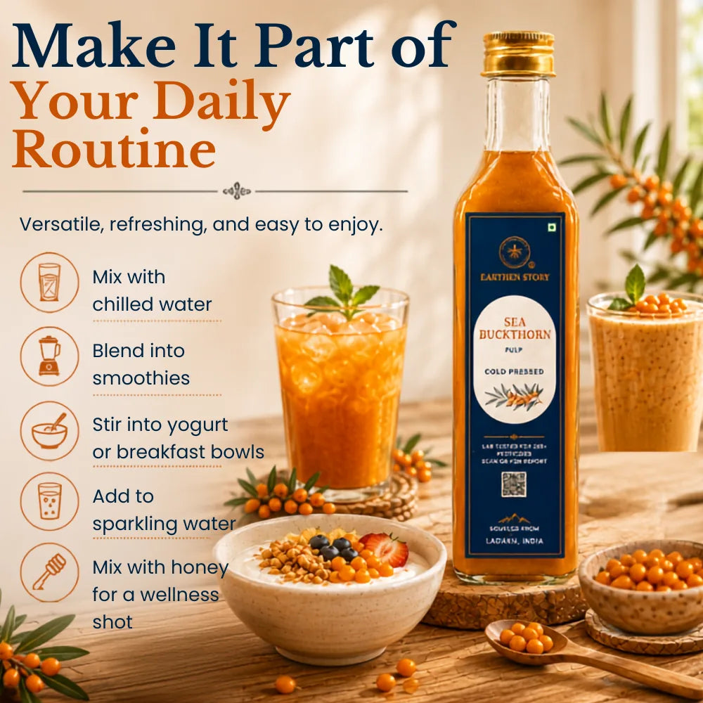 Earthen Story Organic Sea Buckthorn Juice 300 ml - how to use