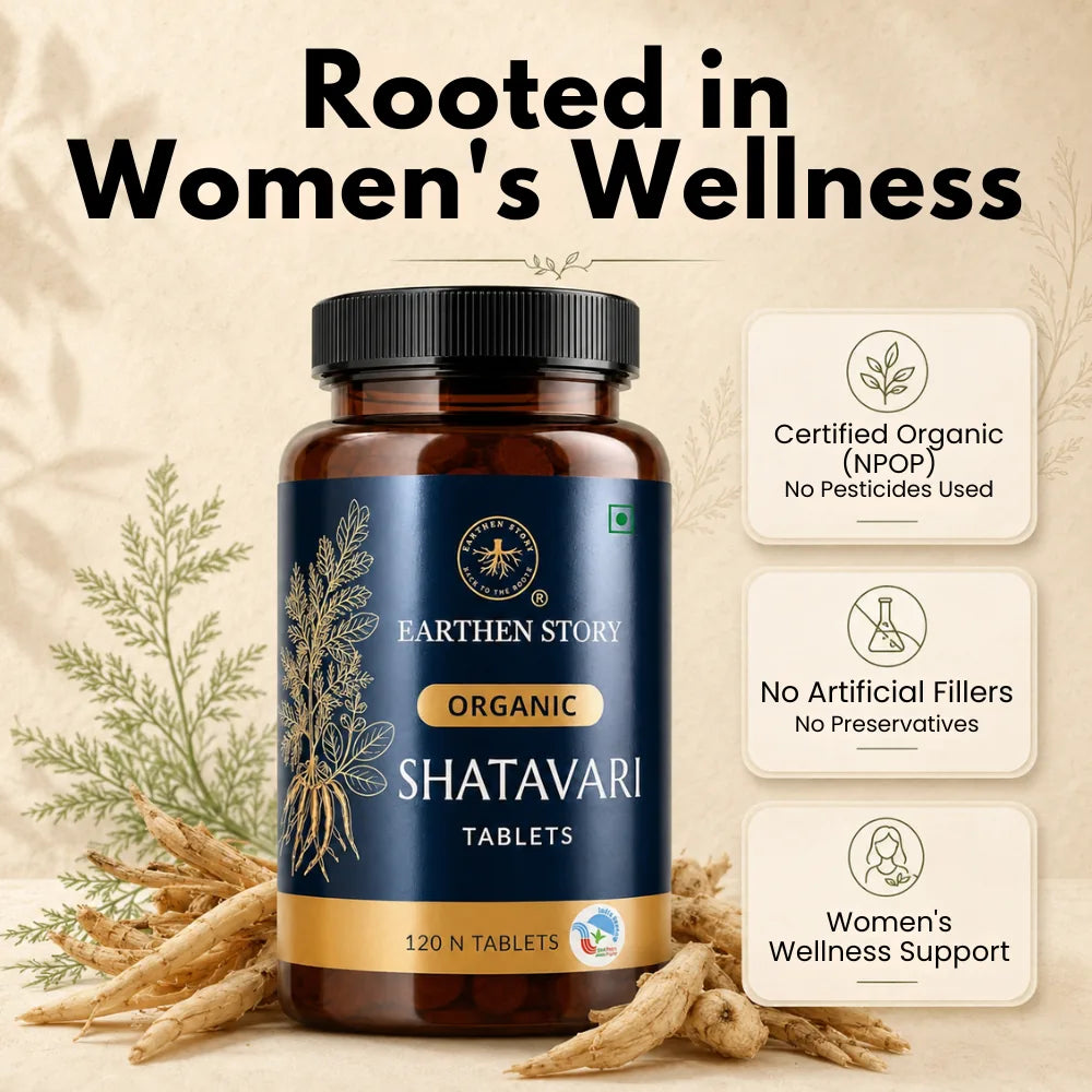 Earthen Story Organic Shatavari Tablets 120 Tablets - certifications and lab testing
