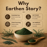 Why Earthen Story Spirulina Powder with pesticide free clean sourcing lab testing and no additives