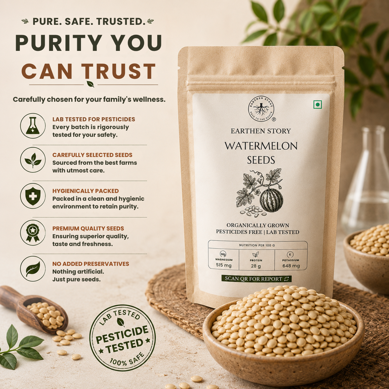 Watermelon Seeds purity you can trust lab tested pesticide free product image