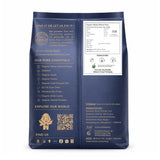 Earthen Story Organic Whole Wheat Flour back panel with nutritional info, certifications, and storage instructions