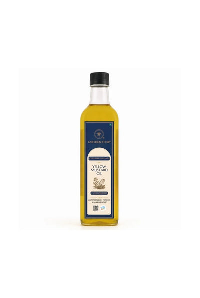 Earthen Story Cold Pressed Yellow Mustard Oil - front of pack