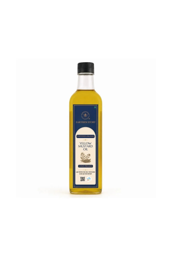 Earthen Story Cold Pressed Yellow Mustard Oil - front of pack